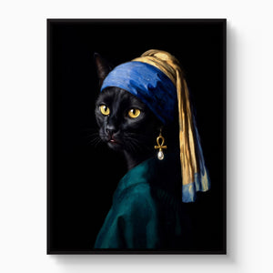 Cat with a Pearl Earring - Luxury Wall Art