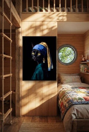 Cat with a Pearl Earring - Luxury Wall Art