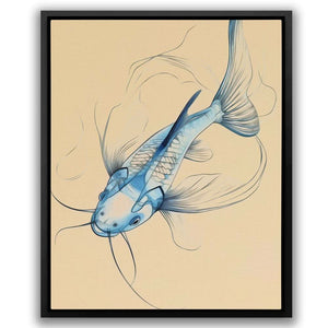 Catfish Catch - Beige Fish Canvas Print