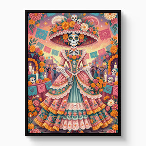Catrina Festive Bloom — catrina festive bloom white studio framed black