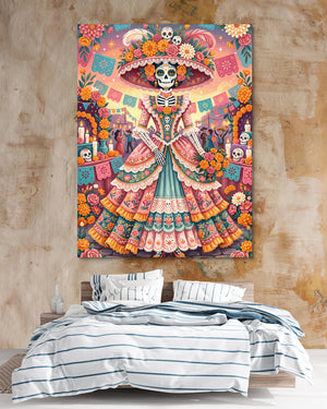 Catrina Festive Bloom — catrina festive bloom psd clay beige bedroom 1port flush print