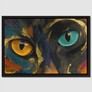 Cats Amber Teal - Luxury Wall Art