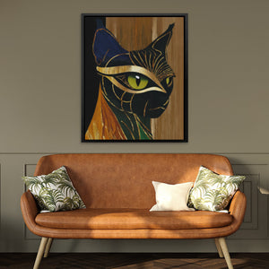 Cat's Emerald Vision - Luxury Wall Art