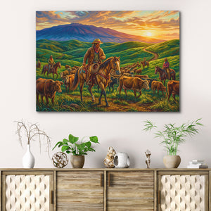 Cattle Herding Sunset โ Cattle Herding Sunset Beach Cabinet 31
