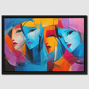 Celebration of Love - Abstract Wall Art in Black Frame