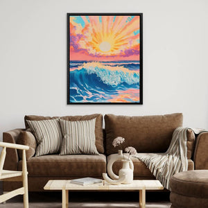 Celestial Break - Pastel Beach House Canvas Print