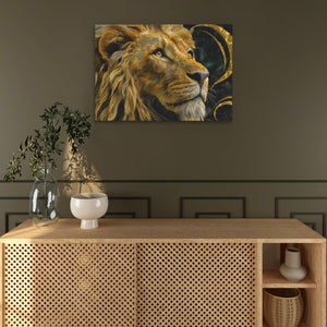 Celestial Lion Crown - Luxury Wall Art