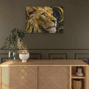 Celestial Lion Crown - Luxury Wall Art