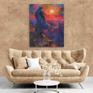 Celestial Shadows - Sunset Wall Art in Black Frame