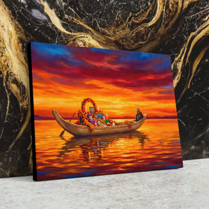 Ceremonial Boat Sunset - Luxury Wall Art