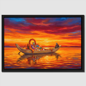 Ceremonial Boat Sunset — Ceremonial Boat Sunset Close Up Landscape 75