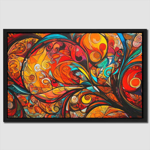 Chaotic Bliss - Abstract Orange Canvas Wall Art