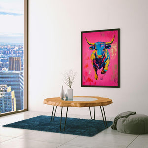 Charging Electric Bull - Luxury Wall Art
