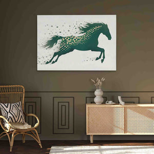 Charging Steed - Horizontal Wall Art in Black Frame