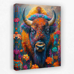 Charming Bison - Animals Canvas Wall Art