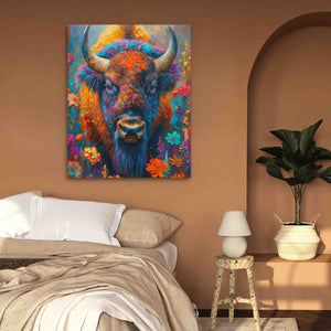 Charming Bison - Colorful Wall Art