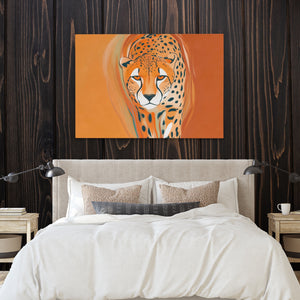 Cheetah Atmospheric Oil — Cheetah Atmospheric Oil Bedroom with Wood Walls 25