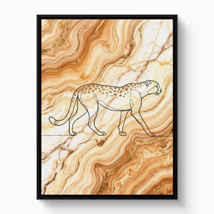 Cheetah Golden Marble โ cheetah golden marble white studio framed black