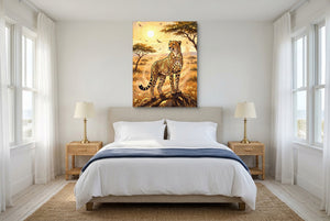 Cheetah Golden Sunrise — cheetah golden sunrise bedroom with windows 1port flush print