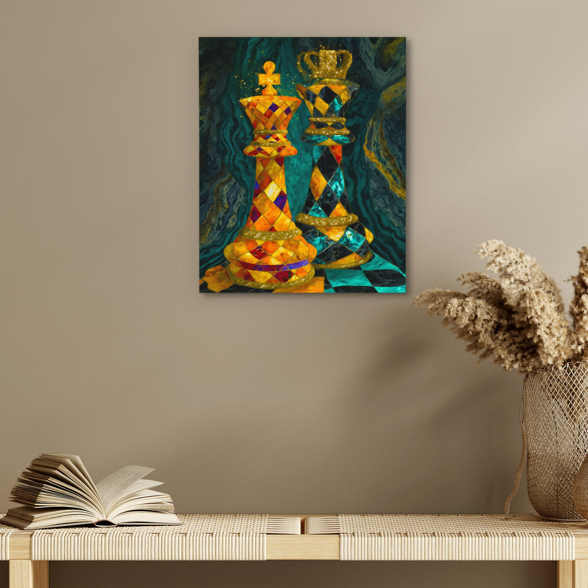 Chess Jeweled Crowns - Luxury Wall Art