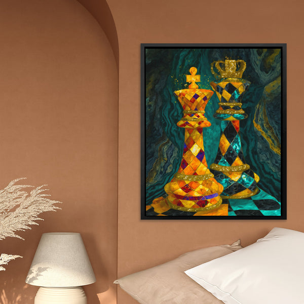 Chess Jeweled Crowns in a room