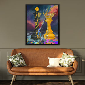 Chess Queen's Golden Dominion - Luxury Wall Art