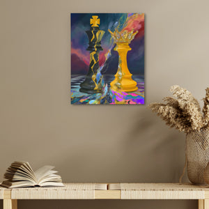 Chess Queen's Golden Dominion - Luxury Wall Art
