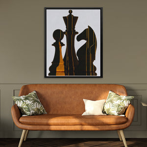 Chess Strategic Shadows - Luxury Wall Art