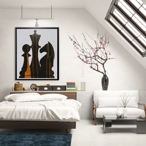 Chess Strategic Shadows - Luxury Wall Art