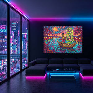 Child Starry Voyage — Child Starry Voyage Blue Pink Neon Room Land 22