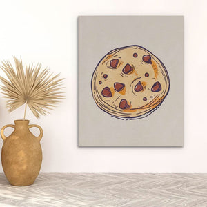 Chocolate Chip Cookie - Beige Fun Canvas Print
