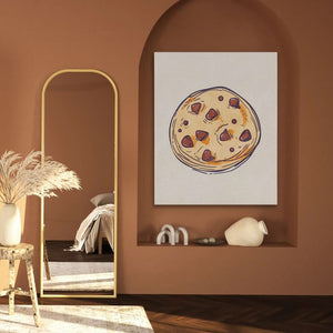 Chocolate Chip Cookie - Fun Wall Art in Black Frame