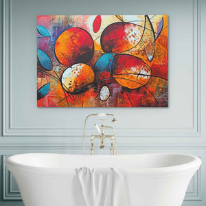 Chromatic Cadence - Abstract Blue Canvas Wall Art