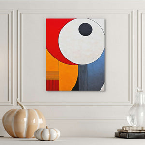 Circling Colors - Vertical Wall Art in Black Frame