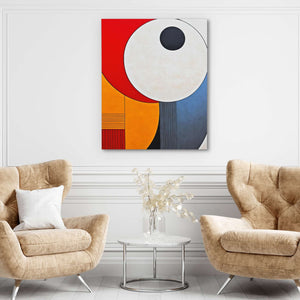 Circling Colors - Red Canvas Print