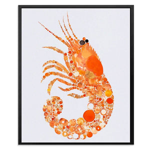 Citrus Shrimp - Large Minimalist Canvas Print