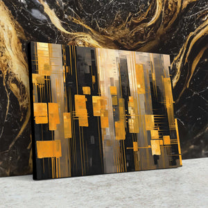 City of Candlesticks - Black and Gold Canvas Print