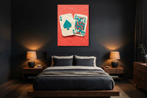 Clay Cards Spades — clay cards spades bedroom with dark walls 1port flush print