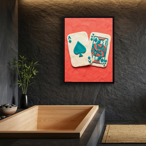 Clay Cards Spades — clay cards spades sq bamboo bathroom 1port framed black
