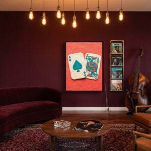 Clay Cards Spades — clay cards spades sq jazz room 1port framed black