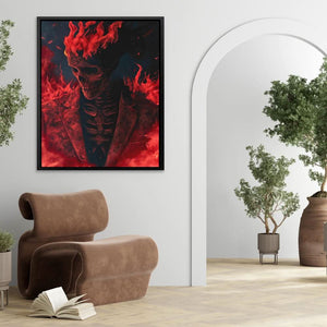 Cloaked Fire - Fire Wall Art in Black Frame