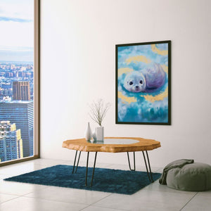 Cloudy Ocean Eyes - Nature Wall Art in Black Frame