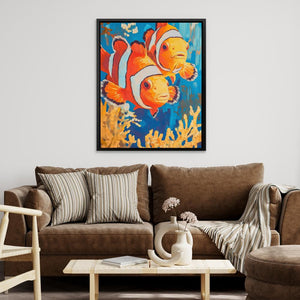 Clownfish Coral Splash - Luxury Wall Art