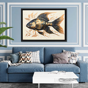 Coastal Chroma - Black and Gold Canvas Wall Art
