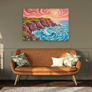 Coastal Cliffs Swirling โ Coastal Cliffs Swirling Hallway Bench Green 117