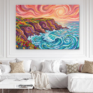 Coastal Cliffs Swirling โ Coastal Cliffs Swirling White Couch and Wall 193