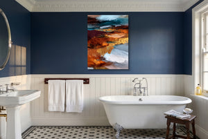 Coastal Tides Ink Wash โ coastal tides ink wash small bathroom interior 2 1port flush print