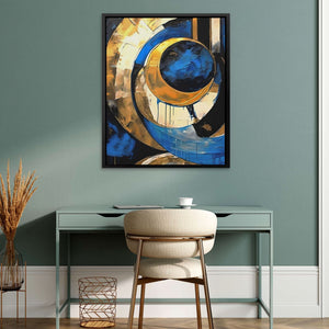 Cobalt Luxe - Abstract Black Canvas Wall Art