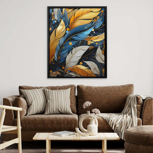 Cobalt Radiance - Black Wall Art