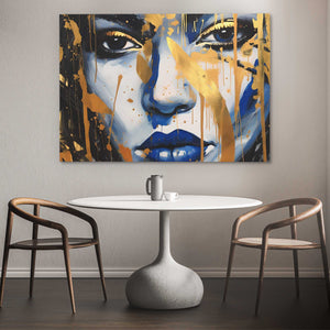 Cobalt Serenity - Abstract Blue Canvas Wall Art